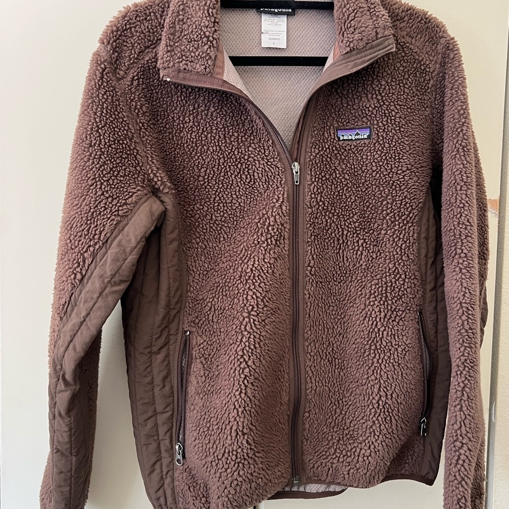 Patagonia Brown Teddy Jacket Plush synchilla Sherpa Fleece